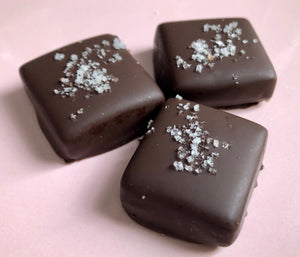 4 pc Dark Chocolate Covered Caramel with Fleur de Sel