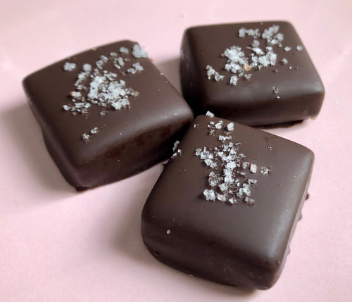 6 pc Dark Chocolate Covered Caramel with Fleur de Sel